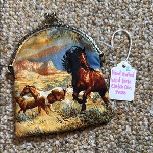 Handcrafted Wild Horse Clutch Coin Purse